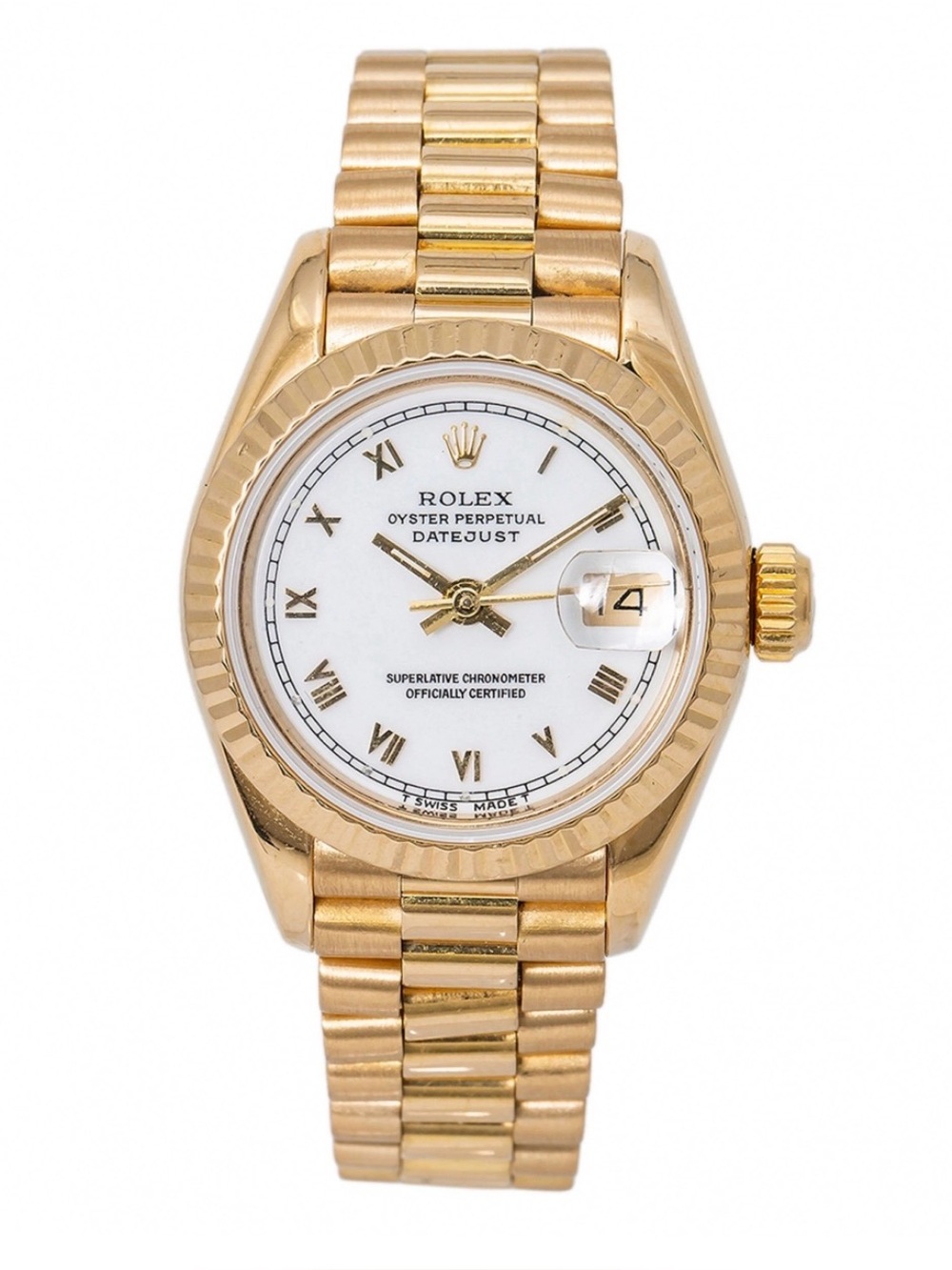 Rolex Gold and White Women's Datejust Watch